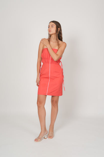 Tangerine Strapless Dress