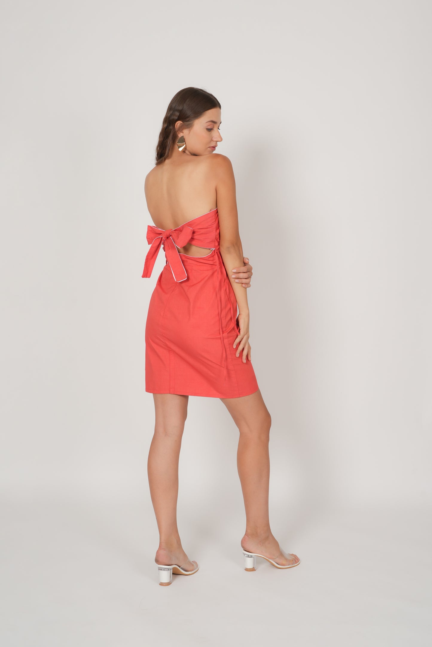 Tangerine Strapless Dress