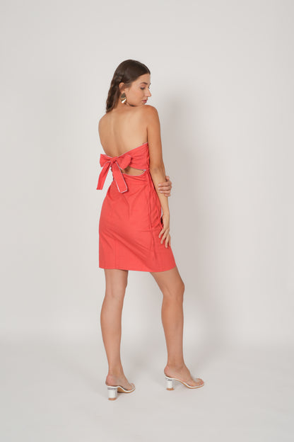 Tangerine Strapless Dress